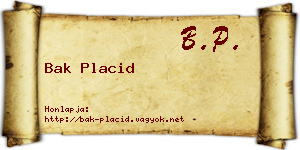 Bak Placid névjegykártya